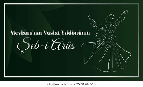 Dia de Mevlana Rumi. Turbilhão Dervish Sufi Dança Religiosa. Şeb-i Arus é a noite da morte de Mevlana Celaleddin-i Rumi na ordem de Mevlevi.