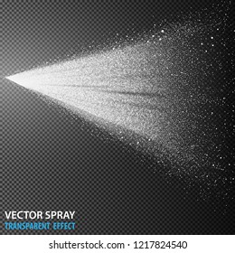 Tansparent water spray cosmetic, white fog spray isolated on background. Dust cloud particle condensation. Vector mist sprayer effect