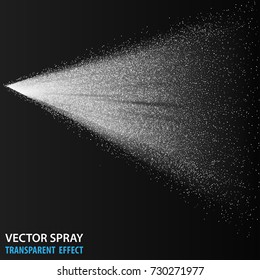 Tansparent water spray cosmetic, white fog spray isolated on background. Vector spray effect eps10