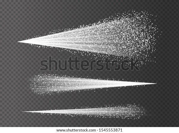 Tansparent water spray cosmetic, white fog\
spray isolated on background. Spray effect\
water