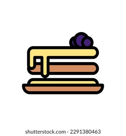Tantalizing Pancakes icon in soft color fill mode. Vector illustration template in trendy style. Editable graphic resources for many purposes.