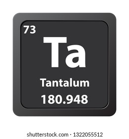  Tantalum chemical element icon. The chemical element of the periodic table. Sign with atomic number. 