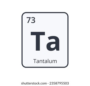 Tantalum Chemical Symbol. Graphic for Science Designs.