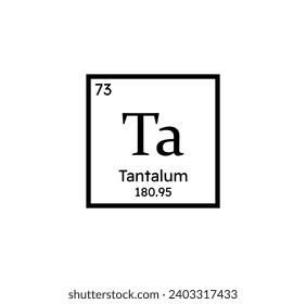 Tantalum chemical symbol icon. Periodic table. Vector illustration.