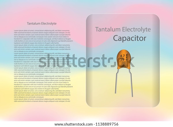 Tantalum Electrolyte Capacitor Diagram Text Information Stock