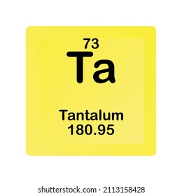 Tantalum Ta Chemical Element vector illustration diagram, with atomic number and mass. Simple flat dark gradient design for education, lab, science class.