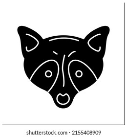 Tanuki glyph icon. Japanese raccoon dog. Werewolf raccoon. Traditional folklore character.Japanese culture concept.Filled flat sign. Isolated silhouette vector illustration