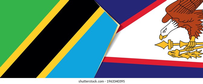 Tanzania and American Samoa flags, two vector flags symbol of relationship or confrontation.