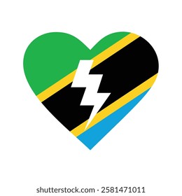 Tanzania broken heart flag icon