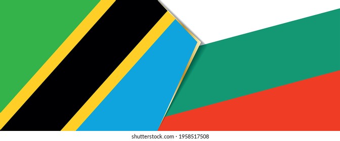 Tanzania and Bulgaria flags, two vector flags symbol of relationship or confrontation.