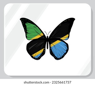 Tanzania Butterfly Flag Pride Icon
