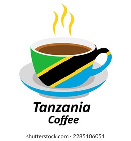 Tanzania coffee cup logo illustration design. Drink Business concept icon