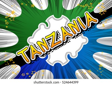 Tanzania - Comic book style text.