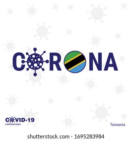 Tanzania Coronavirus Typography. COVID-19 country banner. Stay home, Stay Healthy. Take care of your own health