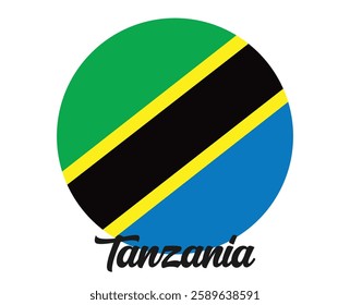 Tanzania country flag in circle vector illustration