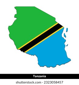Tanzania Country - Flag Map