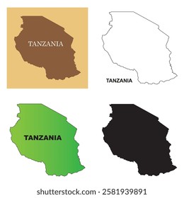 Tanzania country map vector illustration simple design