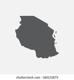 Tanzania country map,border grey color. Vector EPS8