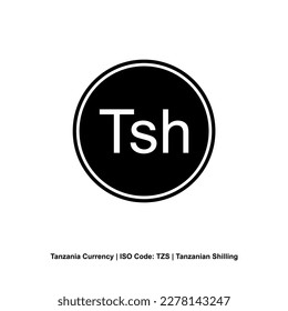 Tanzania Currency Symbol, Tanzanian Shilling Icon, TZS Sign. Vector Illustration