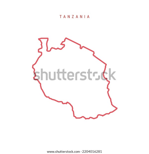 Tanzania Editable Outline Map Tanzanian Red Stock Vector (Royalty Free ...