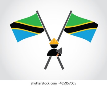 Tanzania Emblem Construction Worker