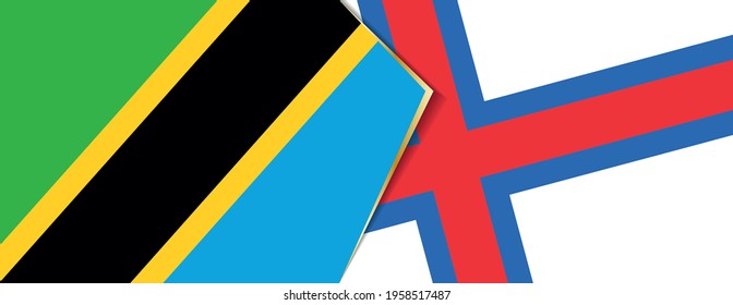 Tanzania and Faroe Islands flags, two vector flags symbol of relationship or confrontation.