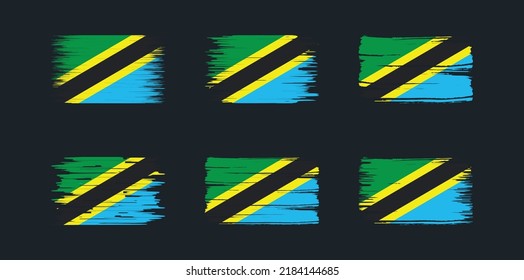 Tanzania Flag Brush Collection. National Flag