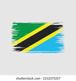 Tanzania Flag Brush. National Flag