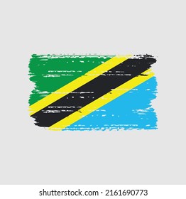 Tanzania Flag Brush. National Flag