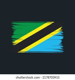 Tanzania Flag Brush. National Flag