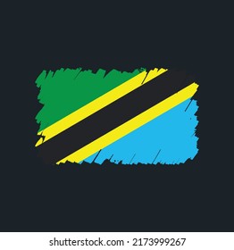 Tanzania Flag Brush Strokes. National Flag