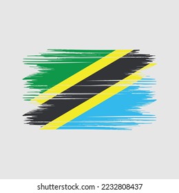 Tanzania Flag Brush Vector Illustration