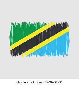 Tanzania Flag Brush Vector Illustration