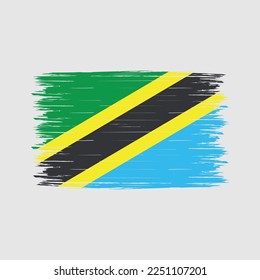 Ilustración del vector del pincel de bandera de Tanzania