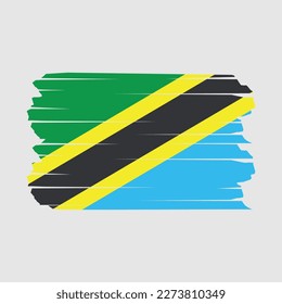 Tanzania Flag Brush Vector Illustration