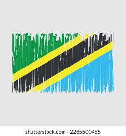 Ilustración del vector del pincel de bandera de Tanzania