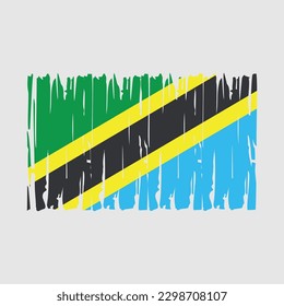 Tanzania Flag Brush Vector Illustration