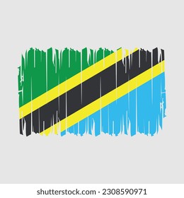 Ilustración del vector del pincel de bandera de Tanzania