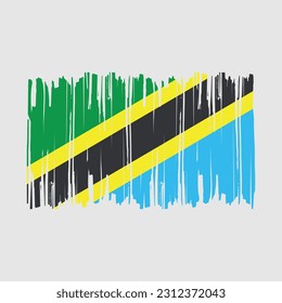 Tanzania Flag Brush Vector Illustration