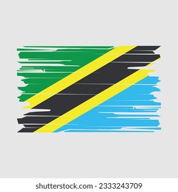Tanzania Flag Brush Vector Illustration