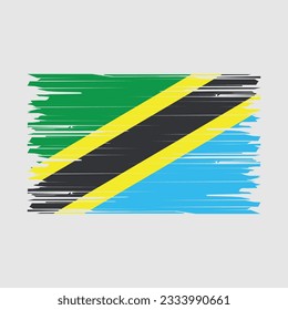 Tanzania Flag Brush Vector Illustration
