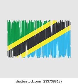 Tanzania Flag Brush Vector Illustration