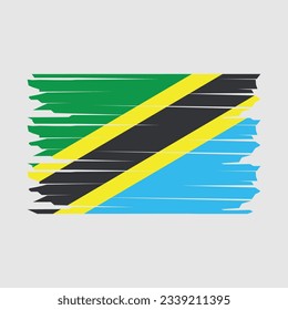 Tanzania Flag Brush Vector Illustration