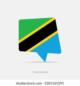 Icono de chat de la burbuja de bandera de Tanzania