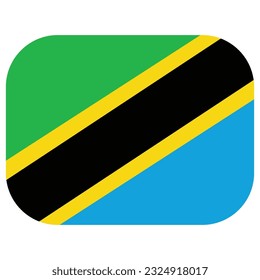 Forma de diseño de la bandera de Tanzania. Bandera de la forma de diseño de Tanzania