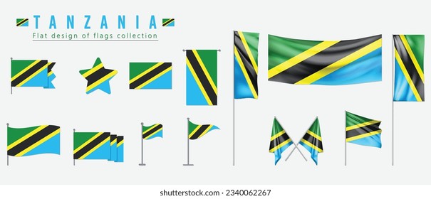 Tanzania flag, flat design of flags collection