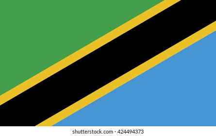 Tanzania flag. Flat illustration of Tanzania flag for any web design