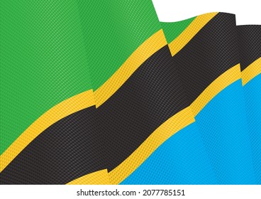 tanzania flag fluttering gradient texture