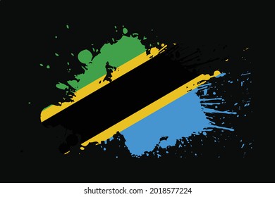 Tanzania Flag With Grunge Effect Design. It will be used t-shirt graphics, print, poster and Background.