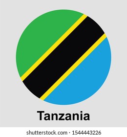 Tanzania flag icon isolated vector illustration